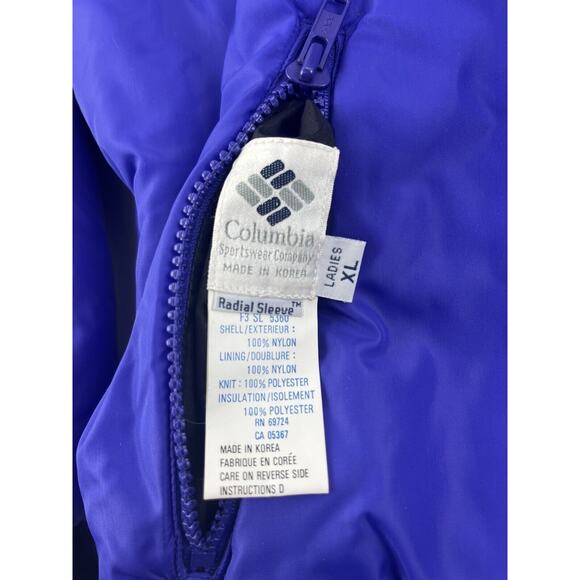 Vtg Columbia Womens Reversible Jacket Coat Purple Black Radial Sleeve 2XL Nylon - Picture 8 of 16